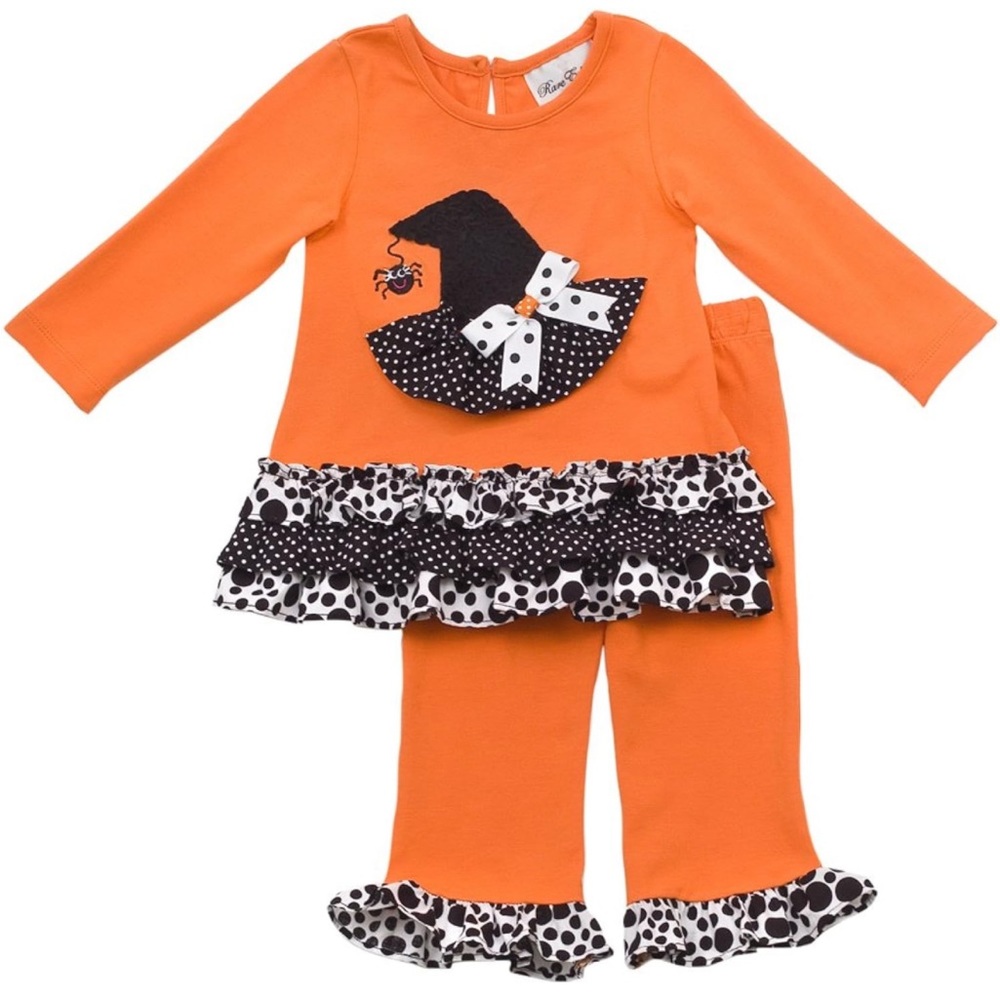 Rare Editions Little Girls' Halloween Witch Hat Legging Set